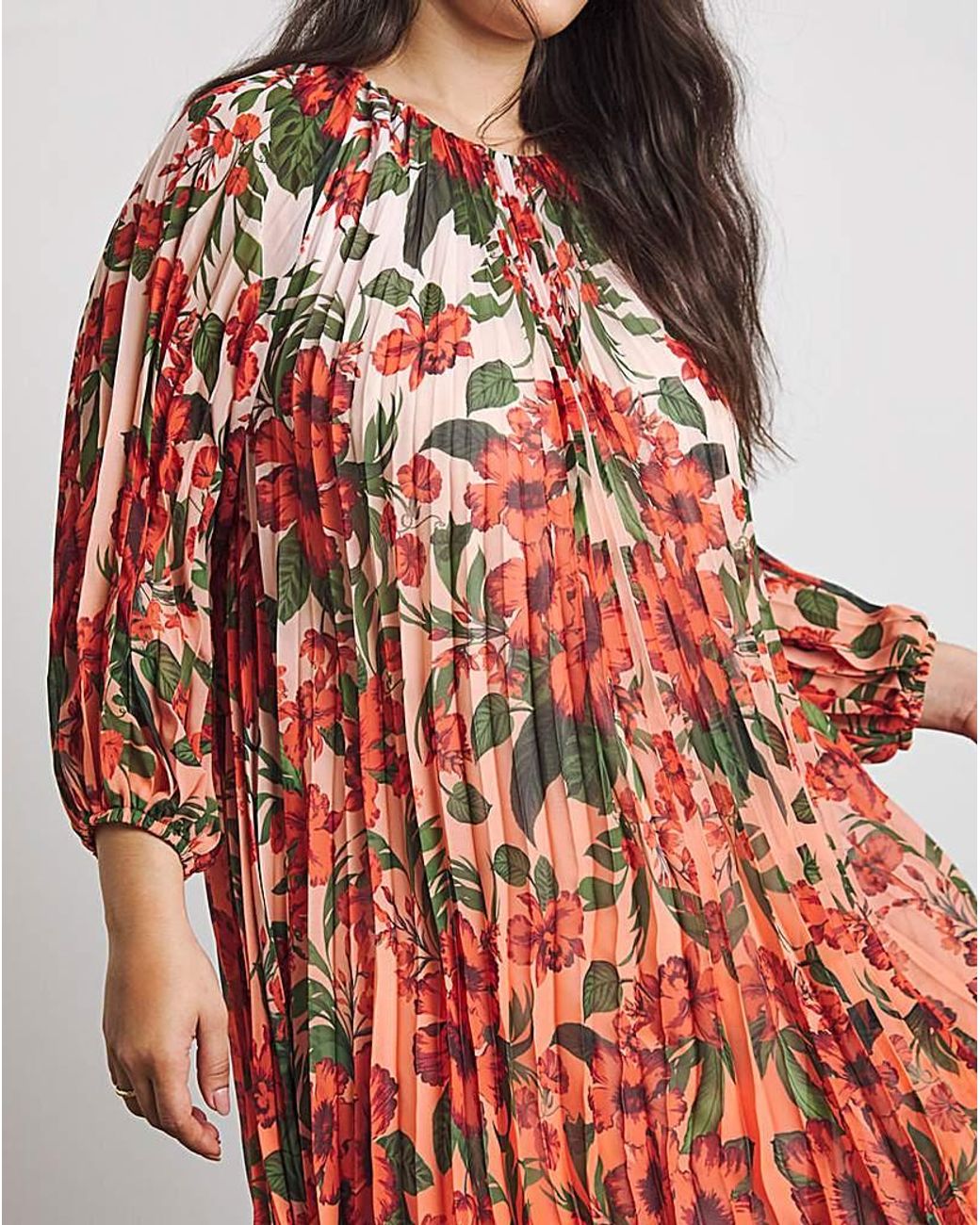 Joanna Hope Red Crinkle Shift Dress