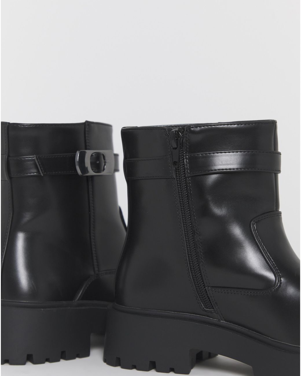 Simply Be Black Chunky Ankle Boot Extra Wide