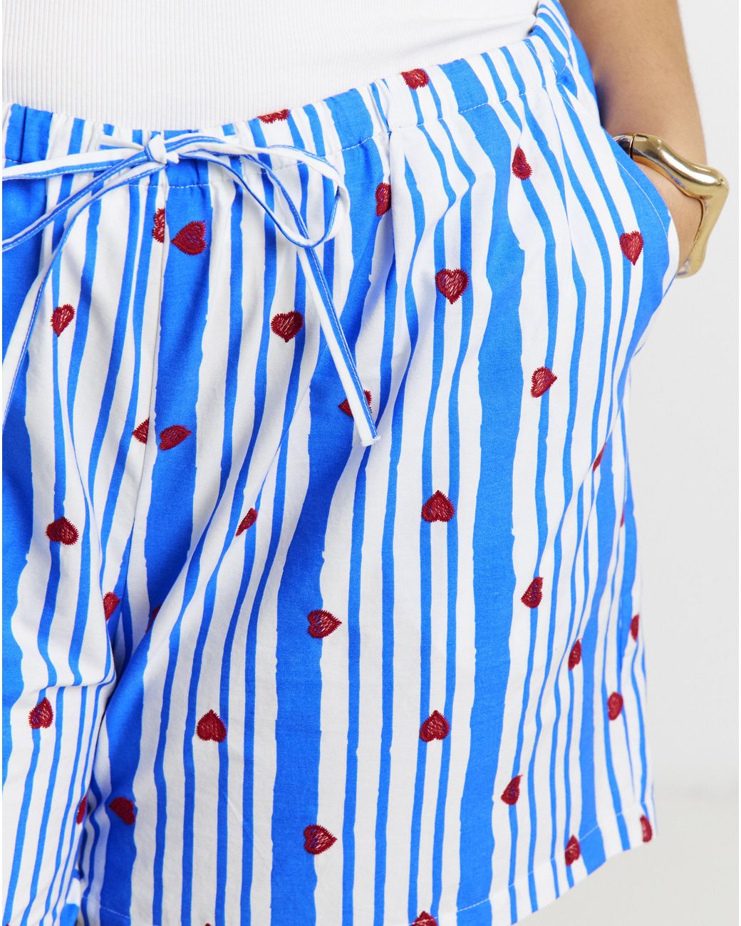 Simply Be Blue Embroidered Short
