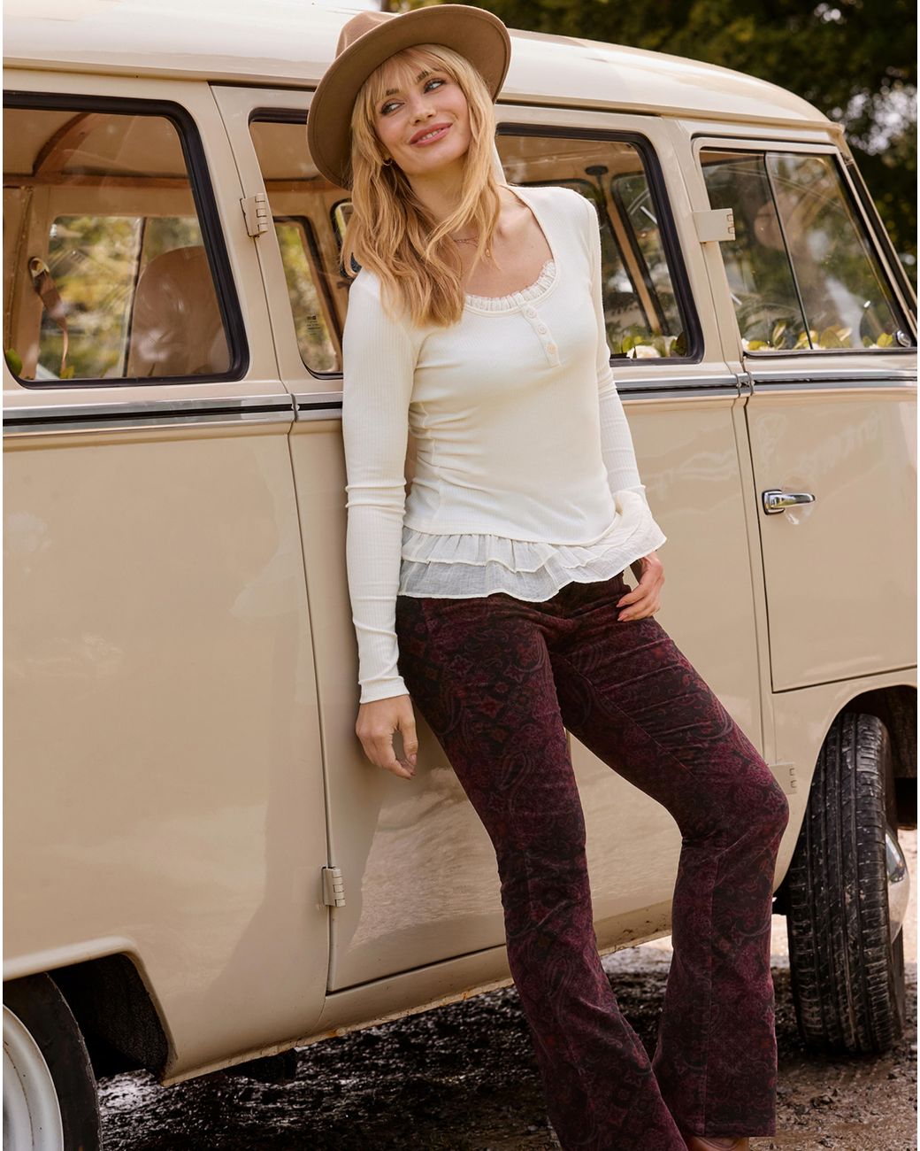Joe Browns Brown Printed Moleskin Trouser