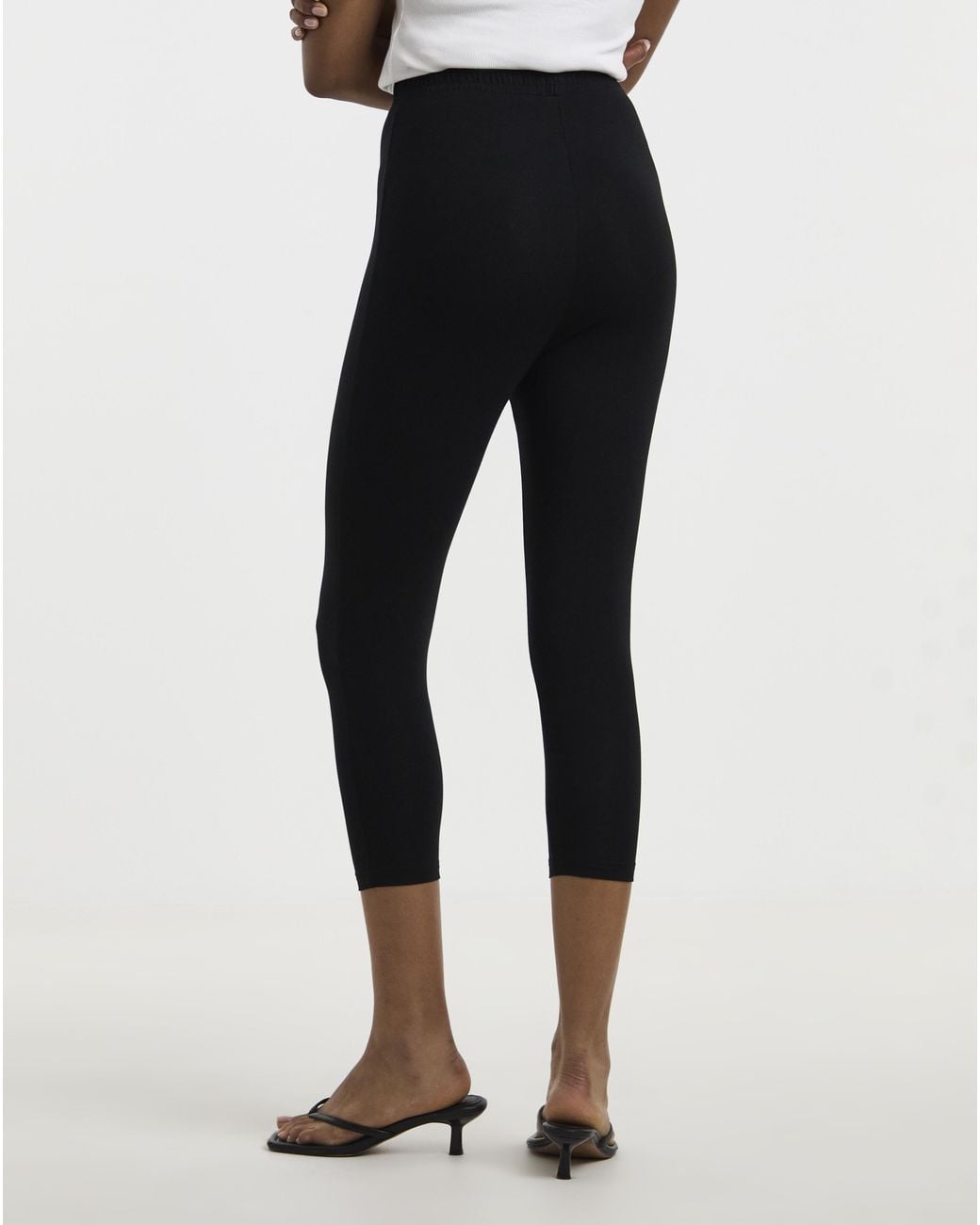 Simply Be Black Jersey Cropped Legging