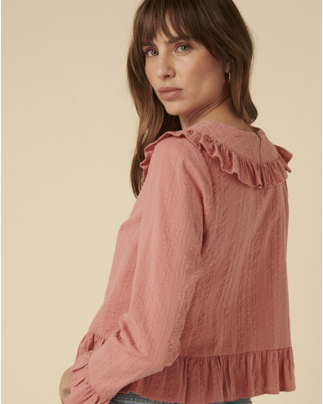 Nobody's Child Pink Britney Ruffle Blouse
