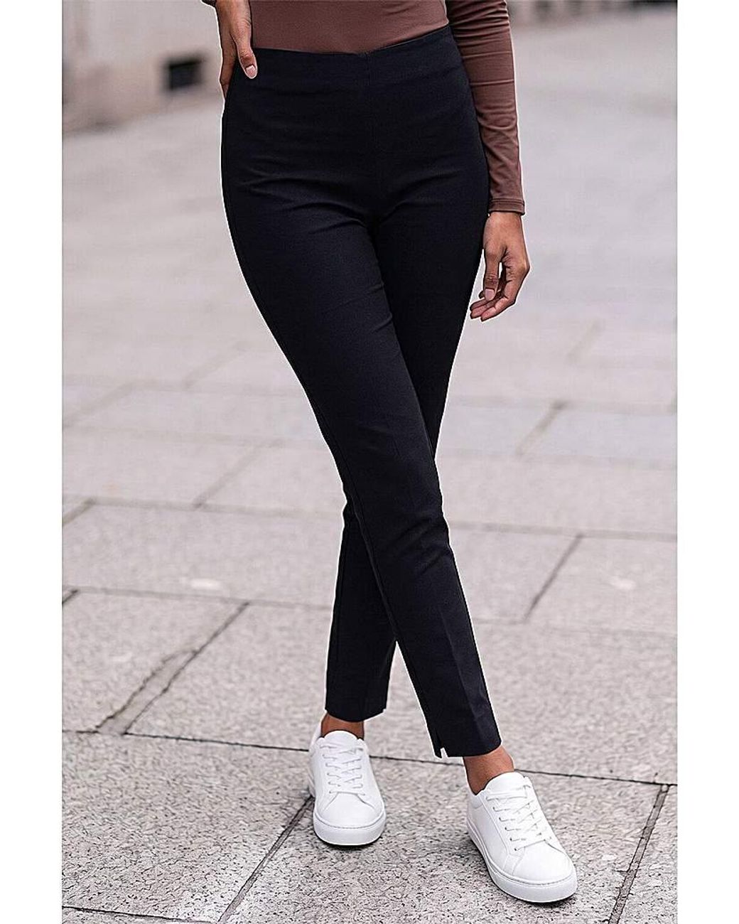 Roman Black Roman Full Length Elastic Waist Trousers