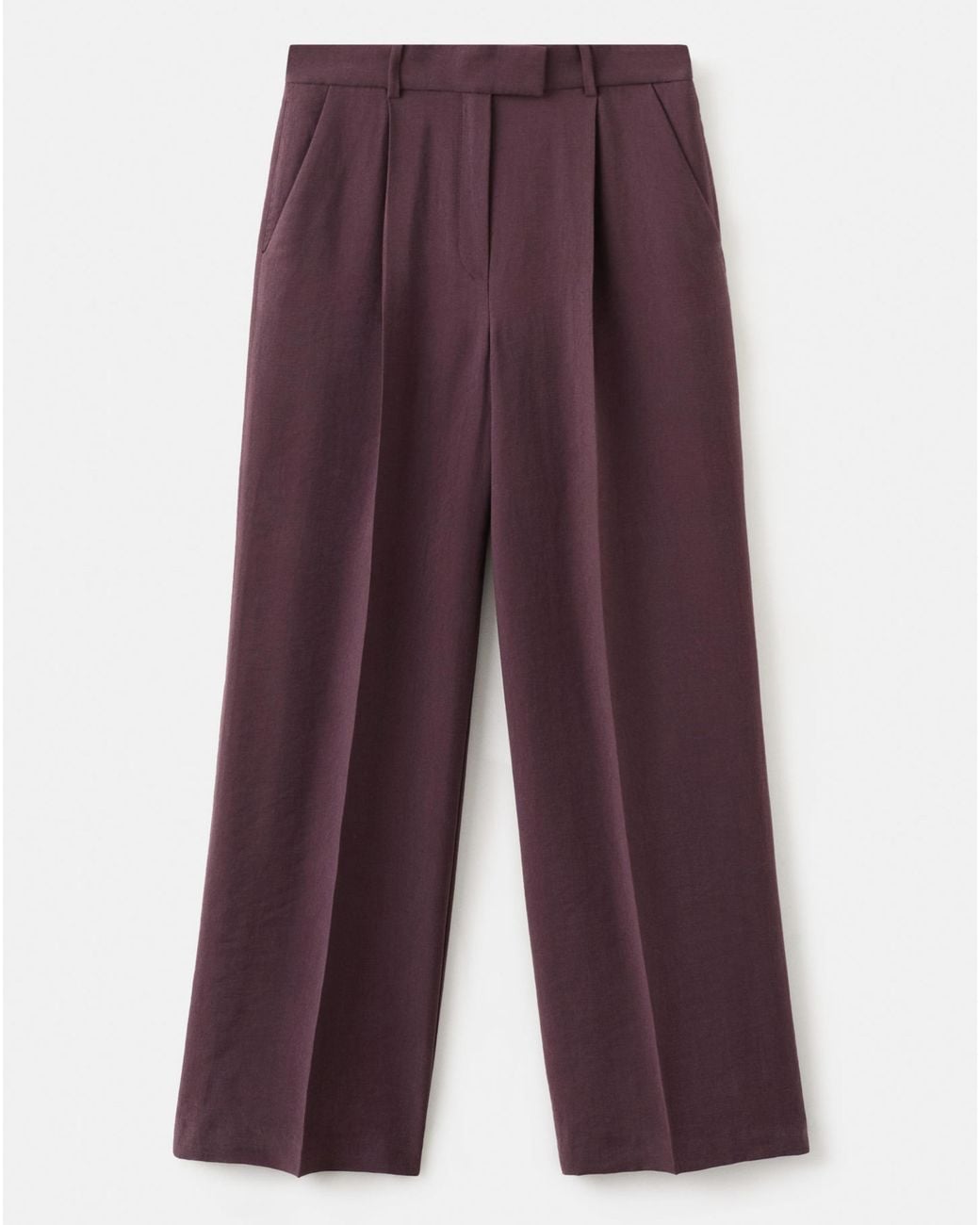 Mango White Veronica Low-Rise Lyocell Trousers