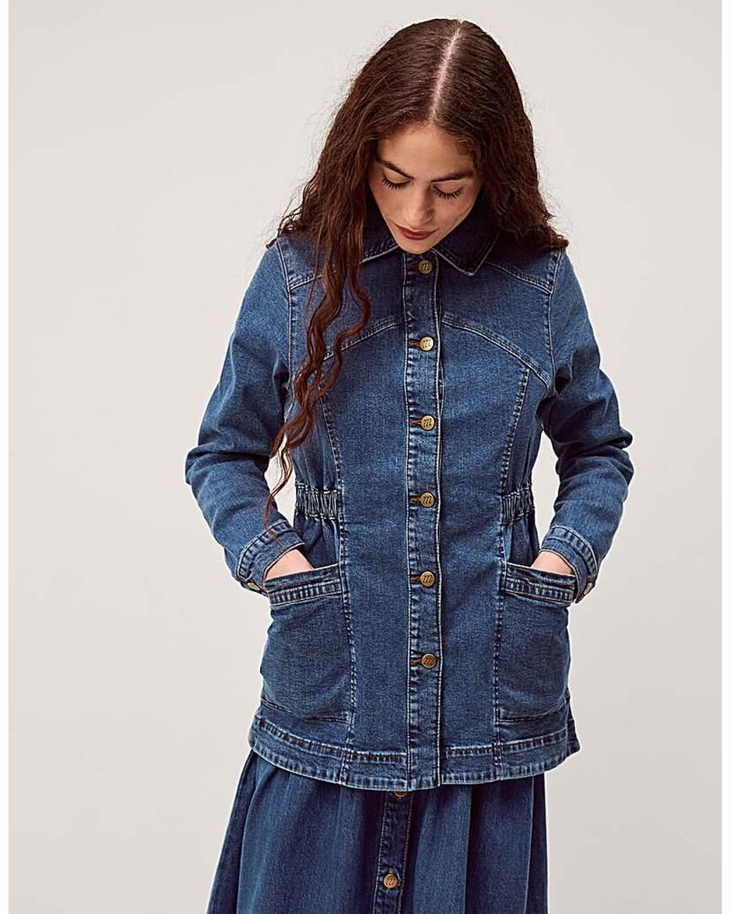 Monsoon Blue Mabel Longline Denim Jacket