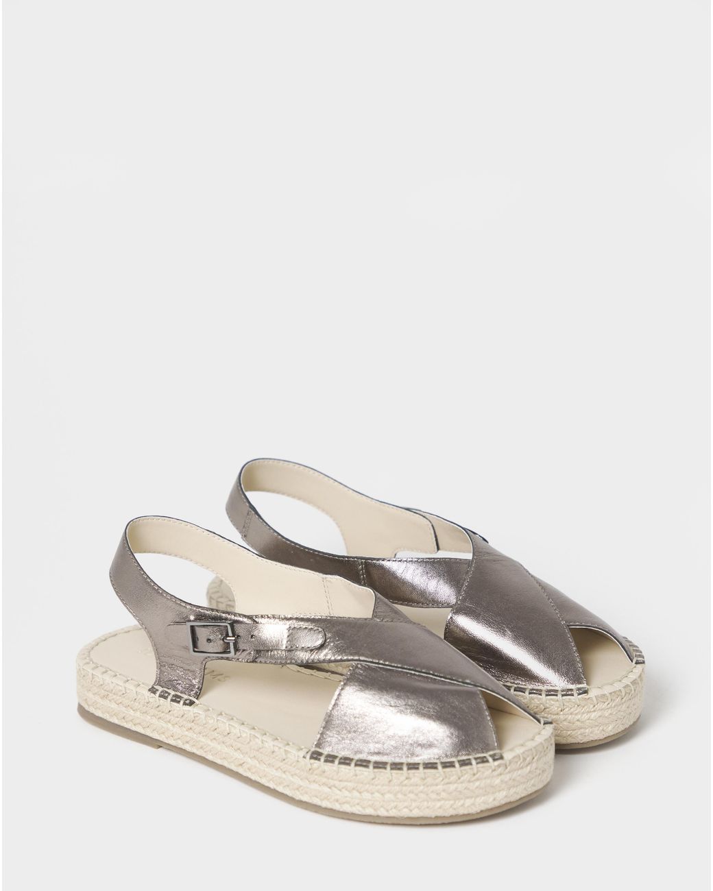 JD Williams White Peep Toe Espadrille Sandal Ex Wide