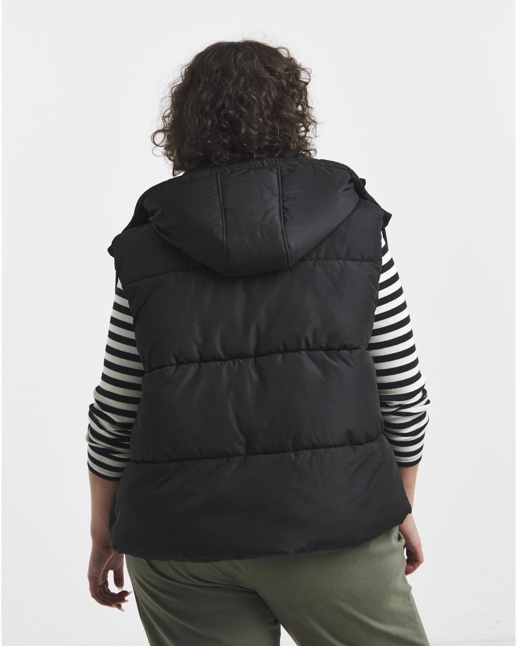 Simply Be Black Short Padded Gilet