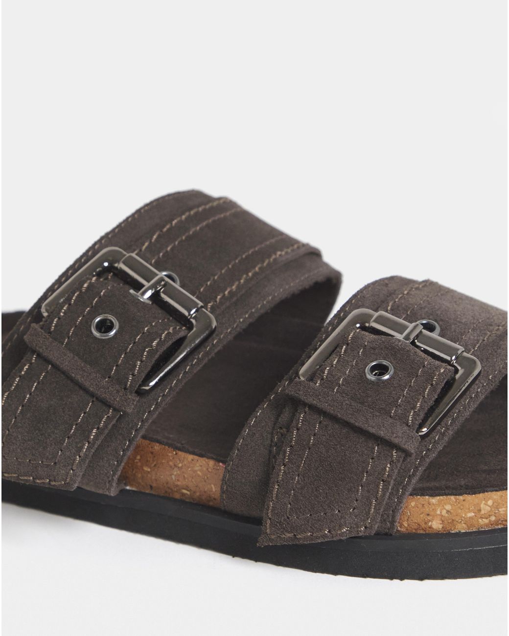 Simply Be Natural Two Strap Buckle Sandals Extra Wide Fit