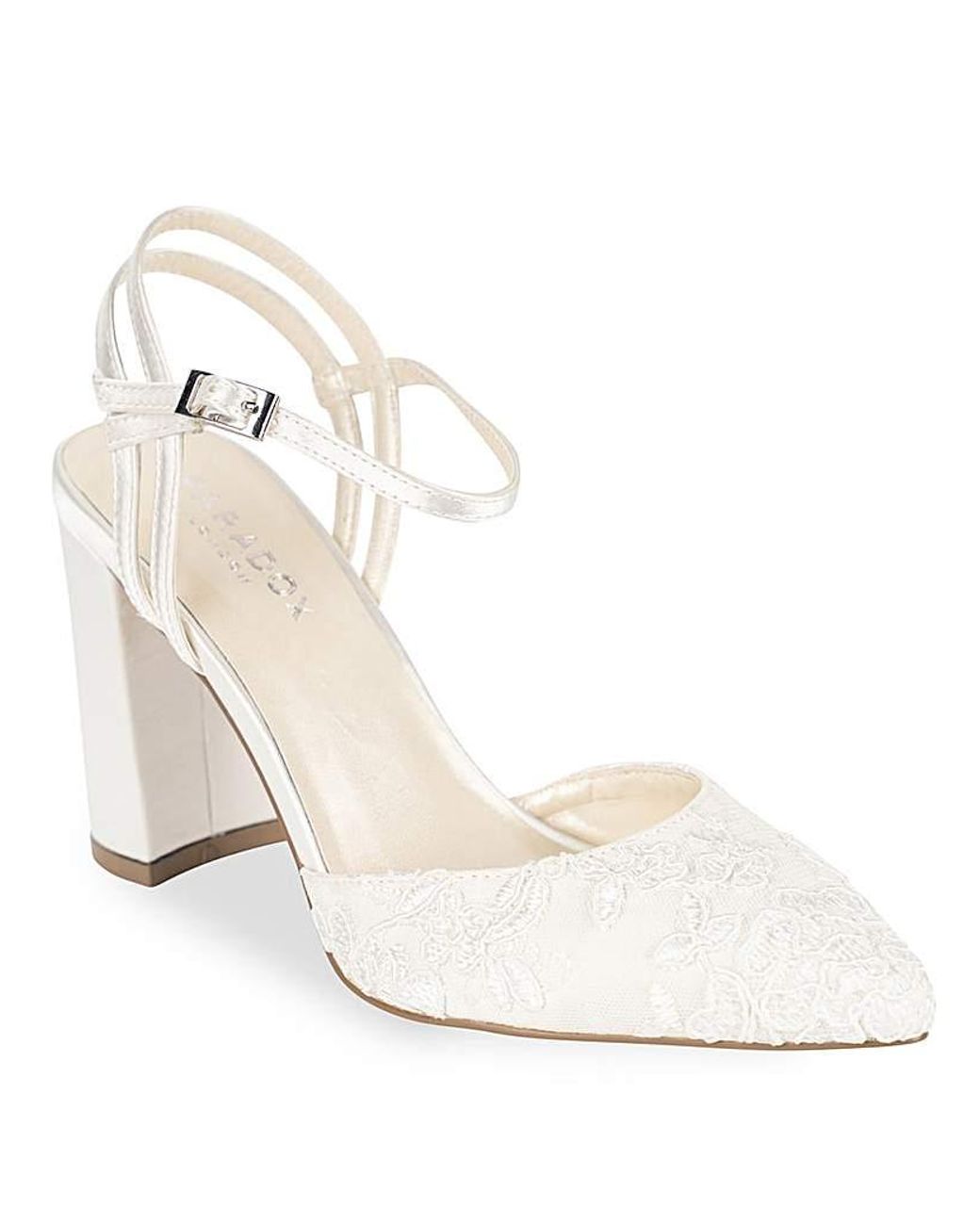 Paradox London White Fauna Lace Wedding Heels