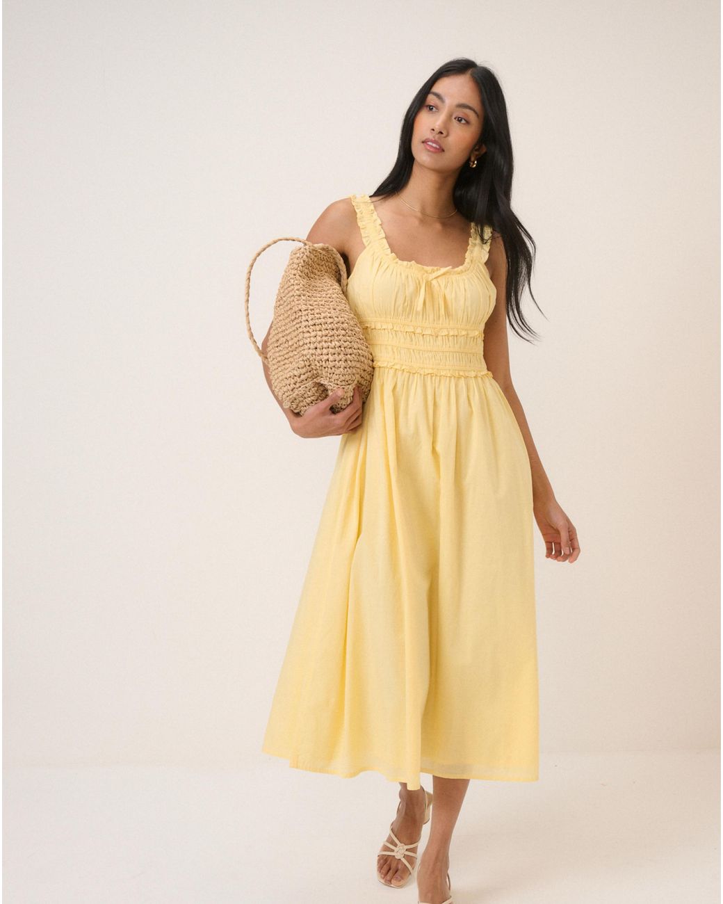 Nobody's Child Natural Nc Ariel Midi Dress