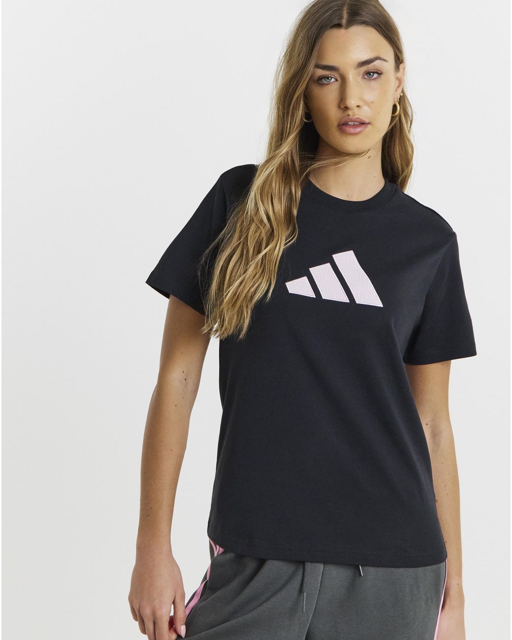 Adidas Black Gingham T-Shirt