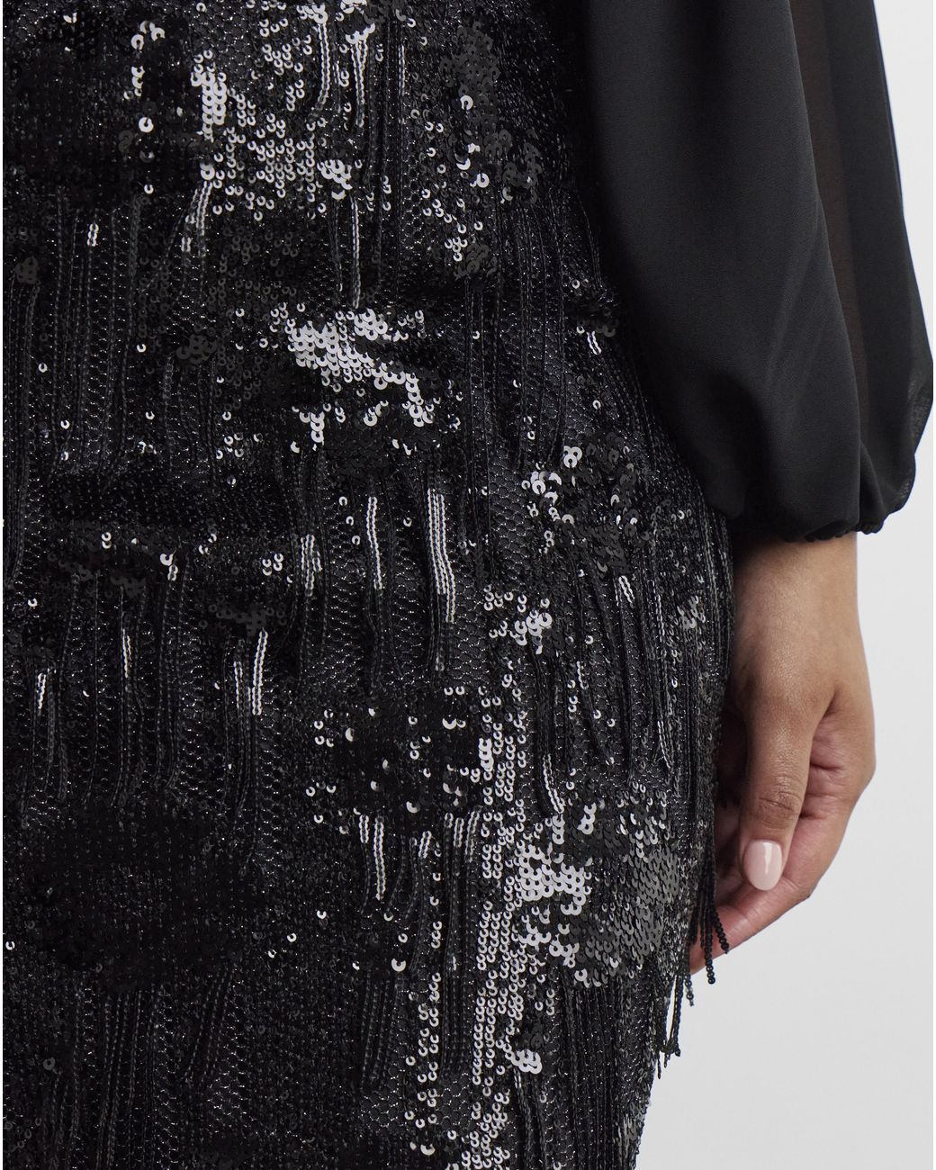 Joanna Hope Black Tassle Midi Skirt