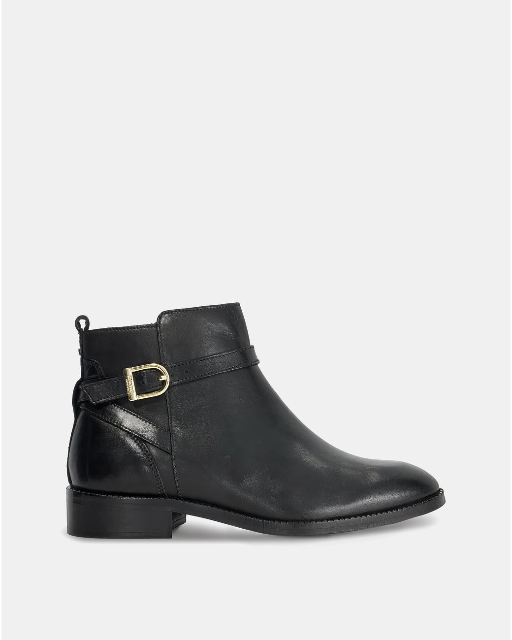 Dune Black Pemma Leather Ankle Boots Wide Fit