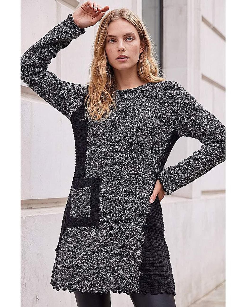 Roman Gray Roman Textured Pocket Longline Jumper