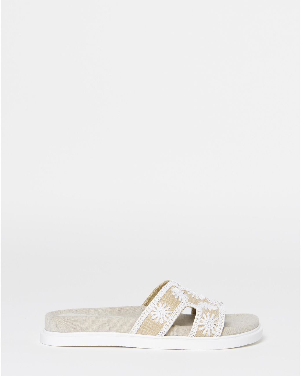 Simply Be Natural Embroidered Woven Sandals Extra Wide