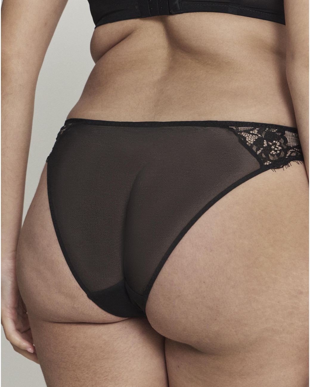 Figleaves Black Pulse Lace Brazilian