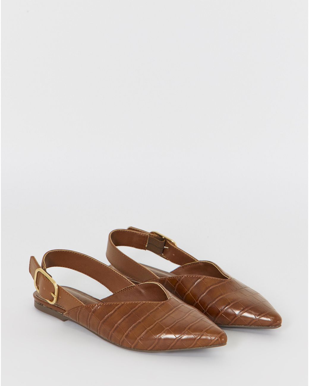 Simply Be Brown Slingback Pointed Shoe Wide