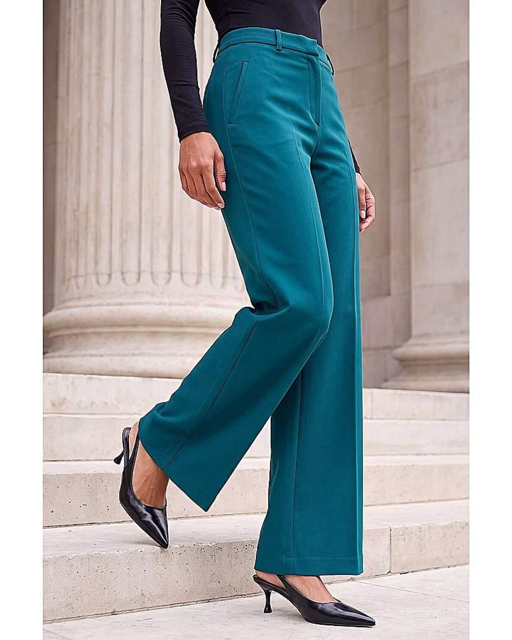 Roman Blue Roman Regular Wide Leg Trouser