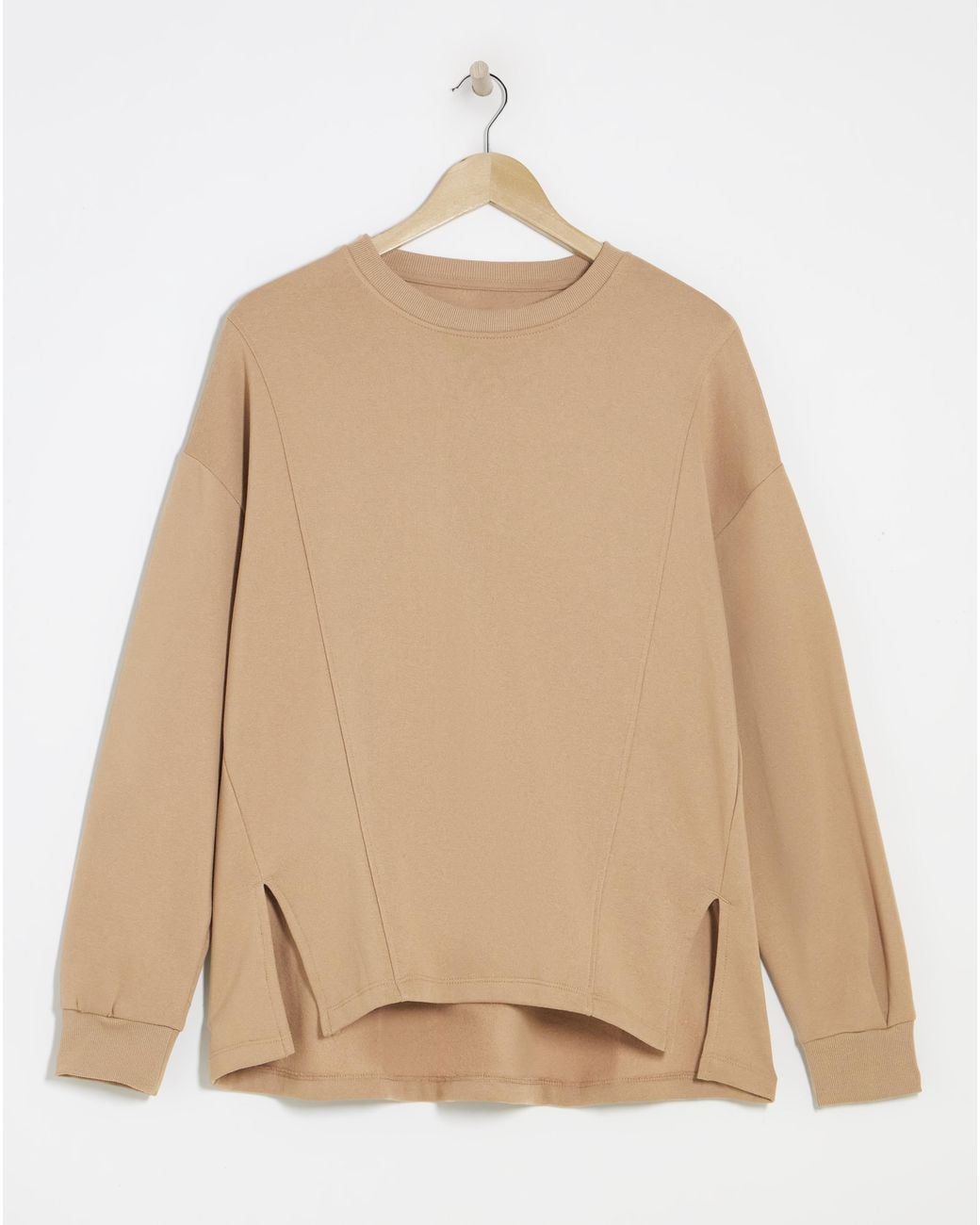 Simply Be Natural Piping Detail Side Split Sweat