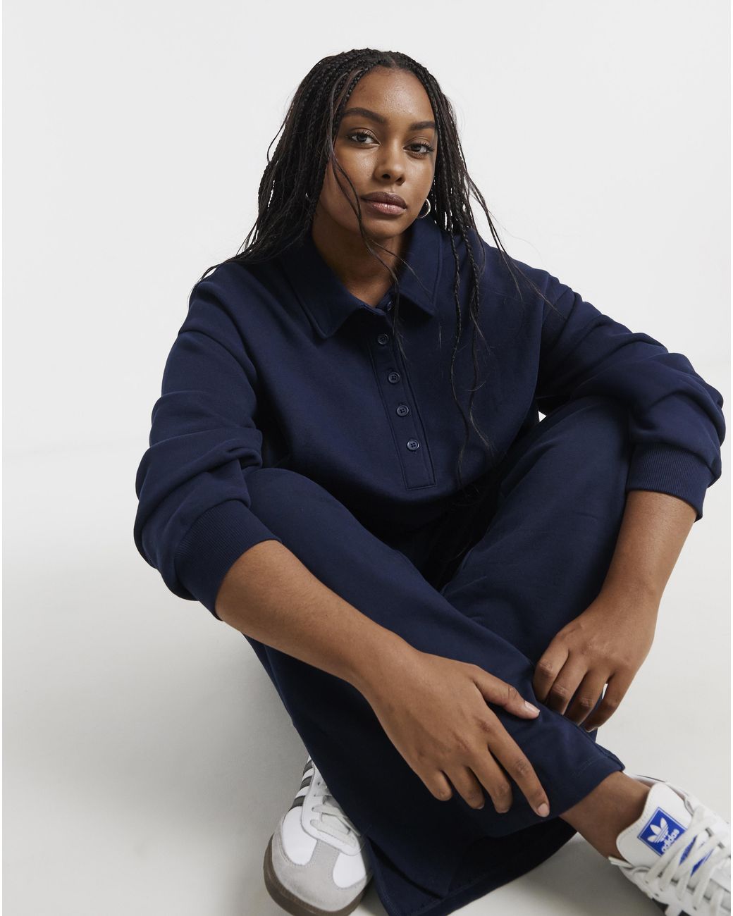 Simply Be Blue Polo Neck Sweatshirt