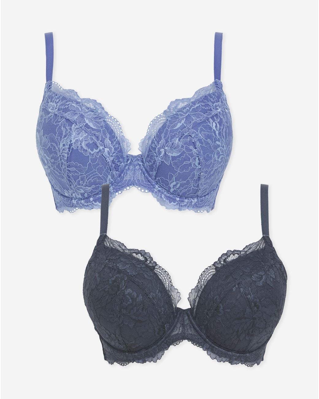 Pretty Secrets Blue 2 Pack Ella Plunge Wired Bras