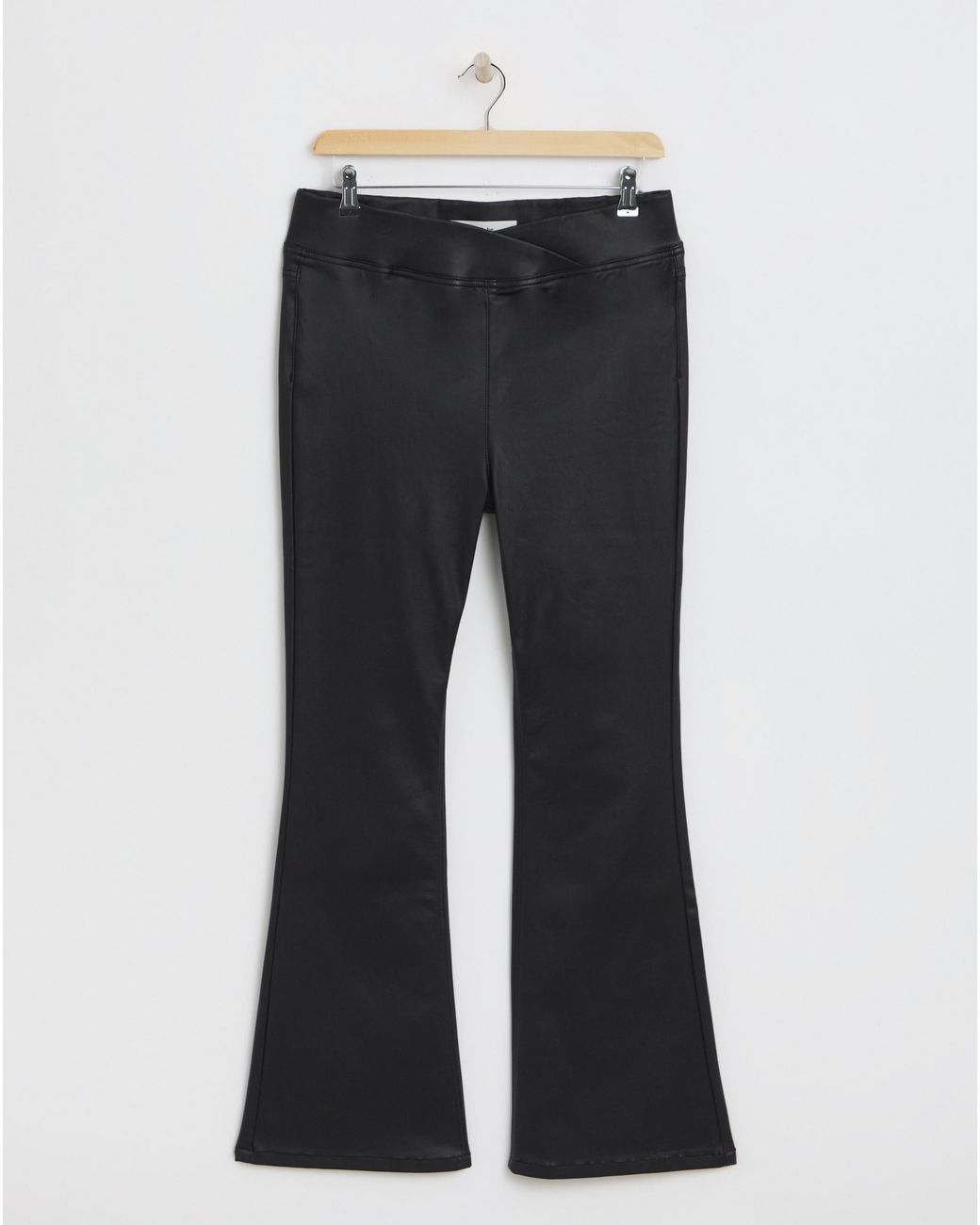 Simply Be Black Coated Flare Jeggings
