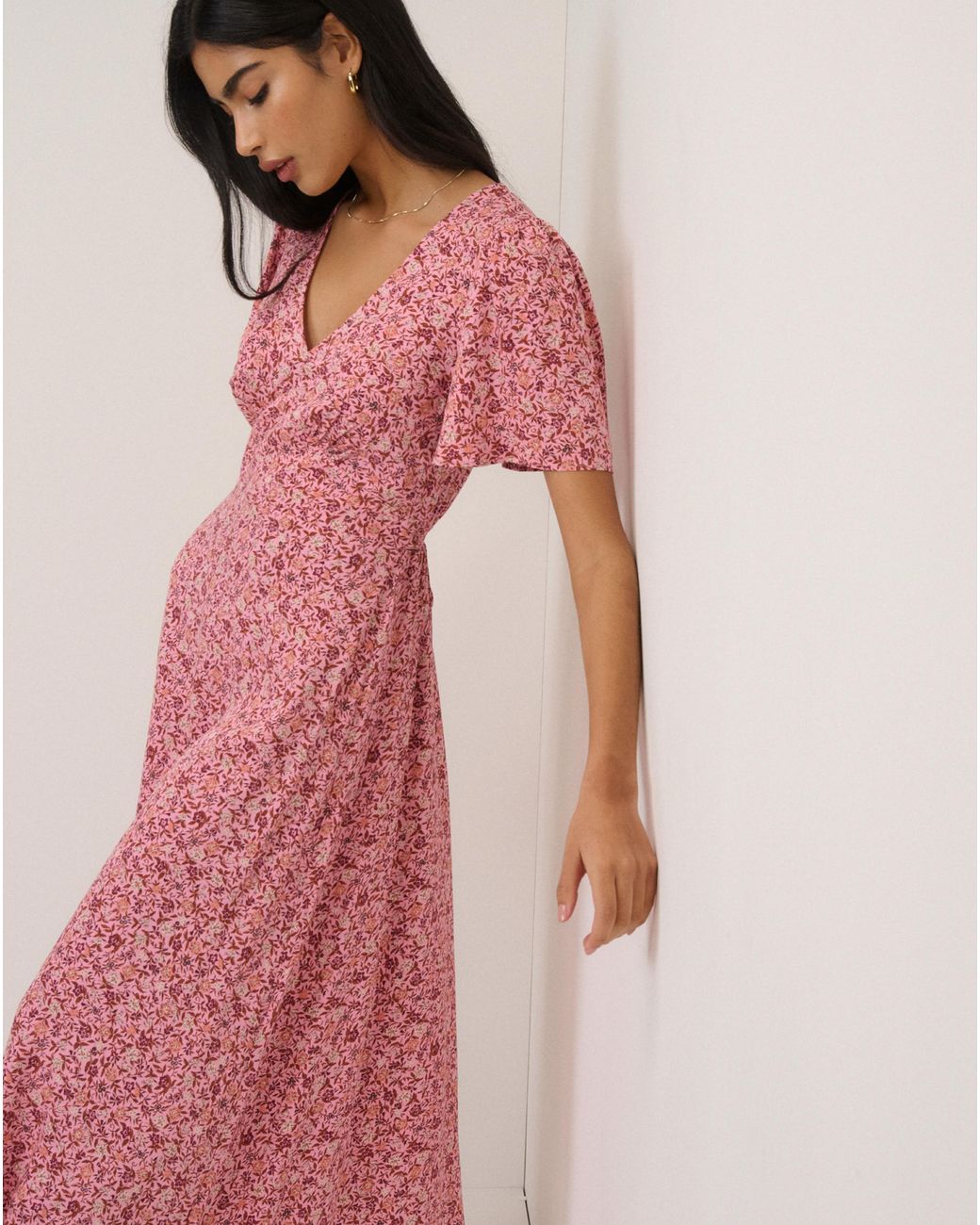 Nobody's Child Pink Nc Atlas Midi Dress