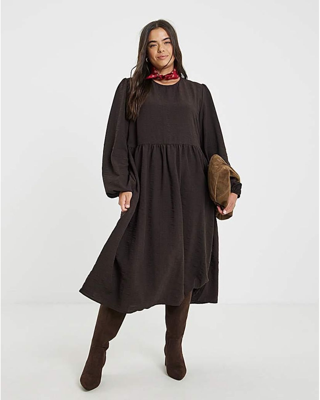 Simply Be Black Pocket Midi Dress