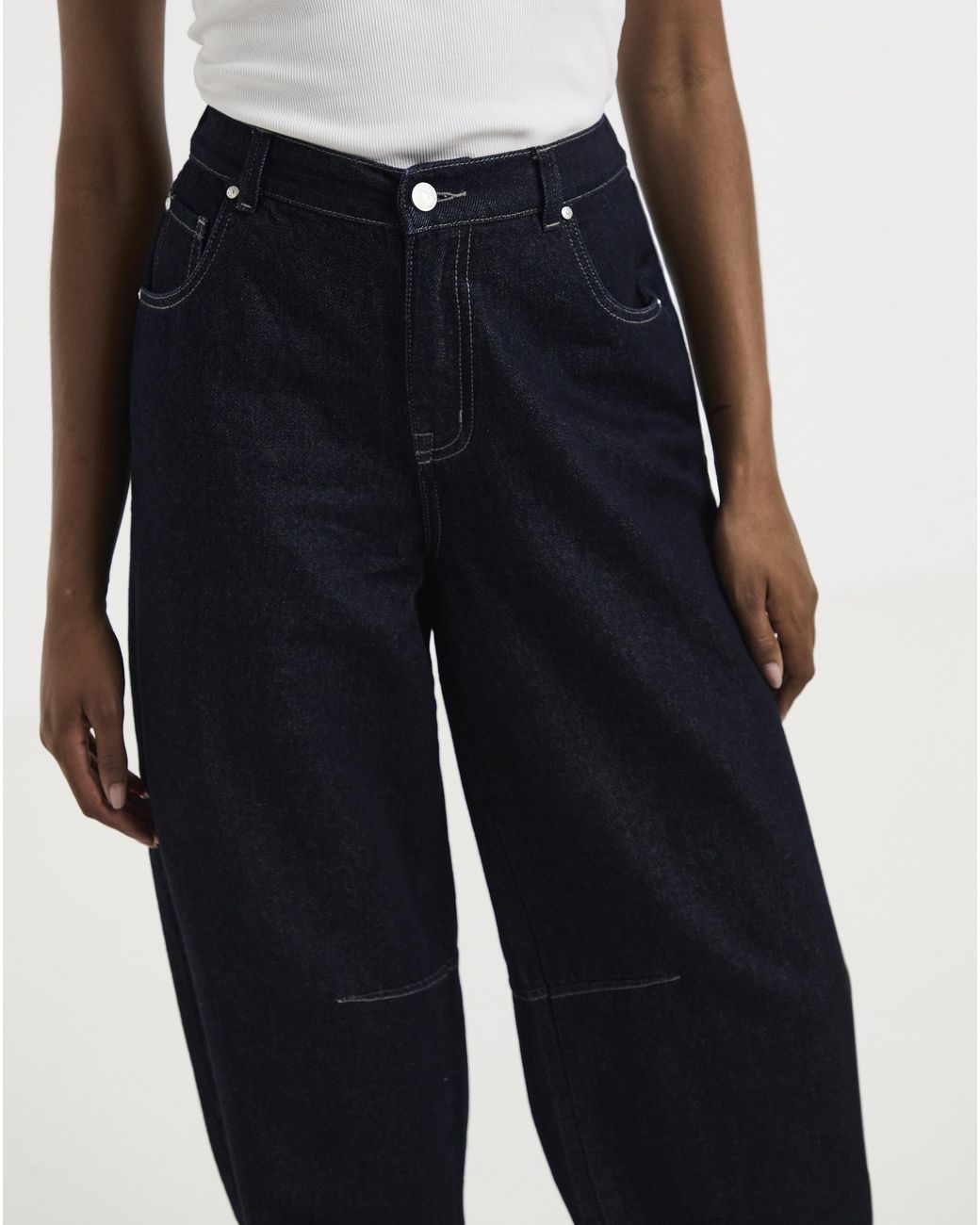 Simply Be Blue Cuffed Hem Denim Jeans