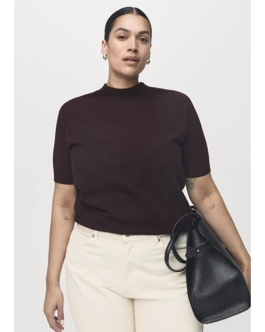 Mango Red Short Sleeve Sweater