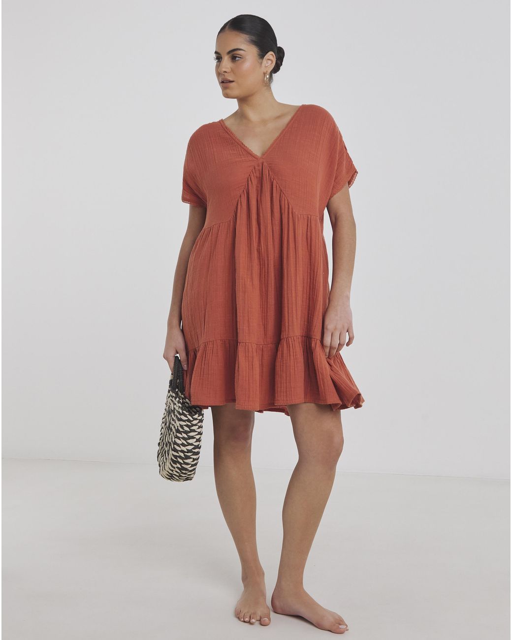Beach To Beach Red Mini Beach Dress