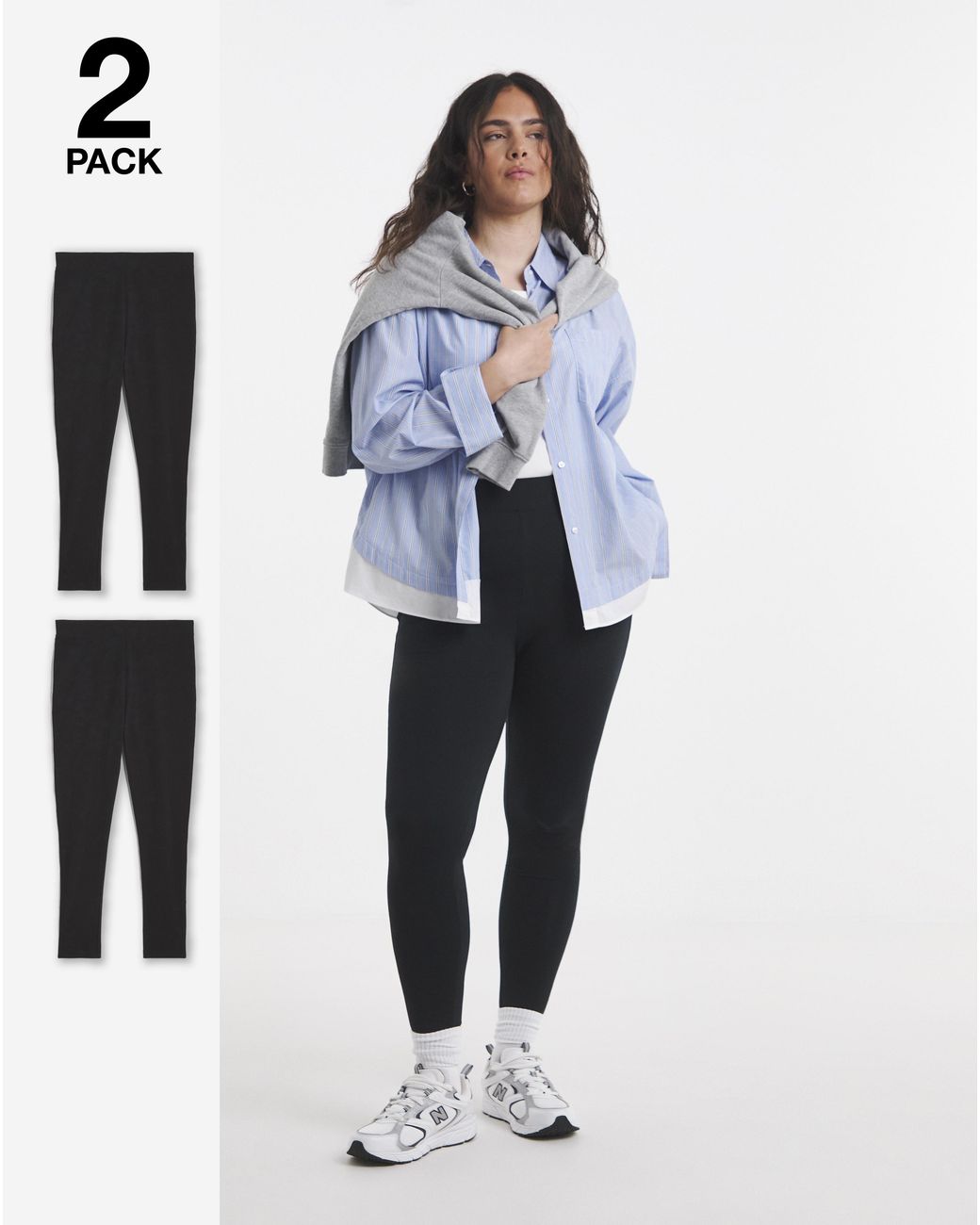 Simply Be Blue 2 Pack Cotton Rich Leggings