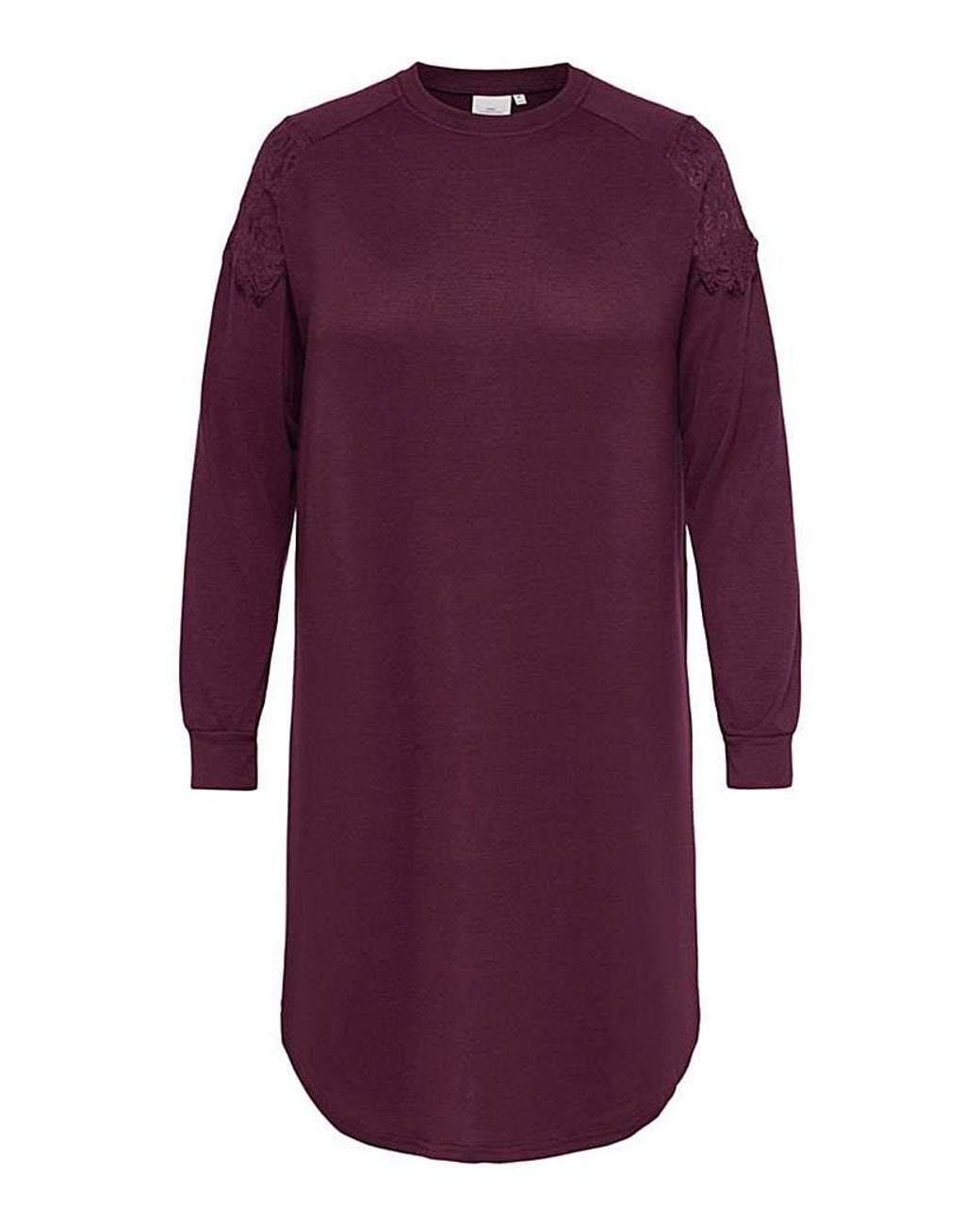 ONLY Purple Lace Midi Jersey Dress