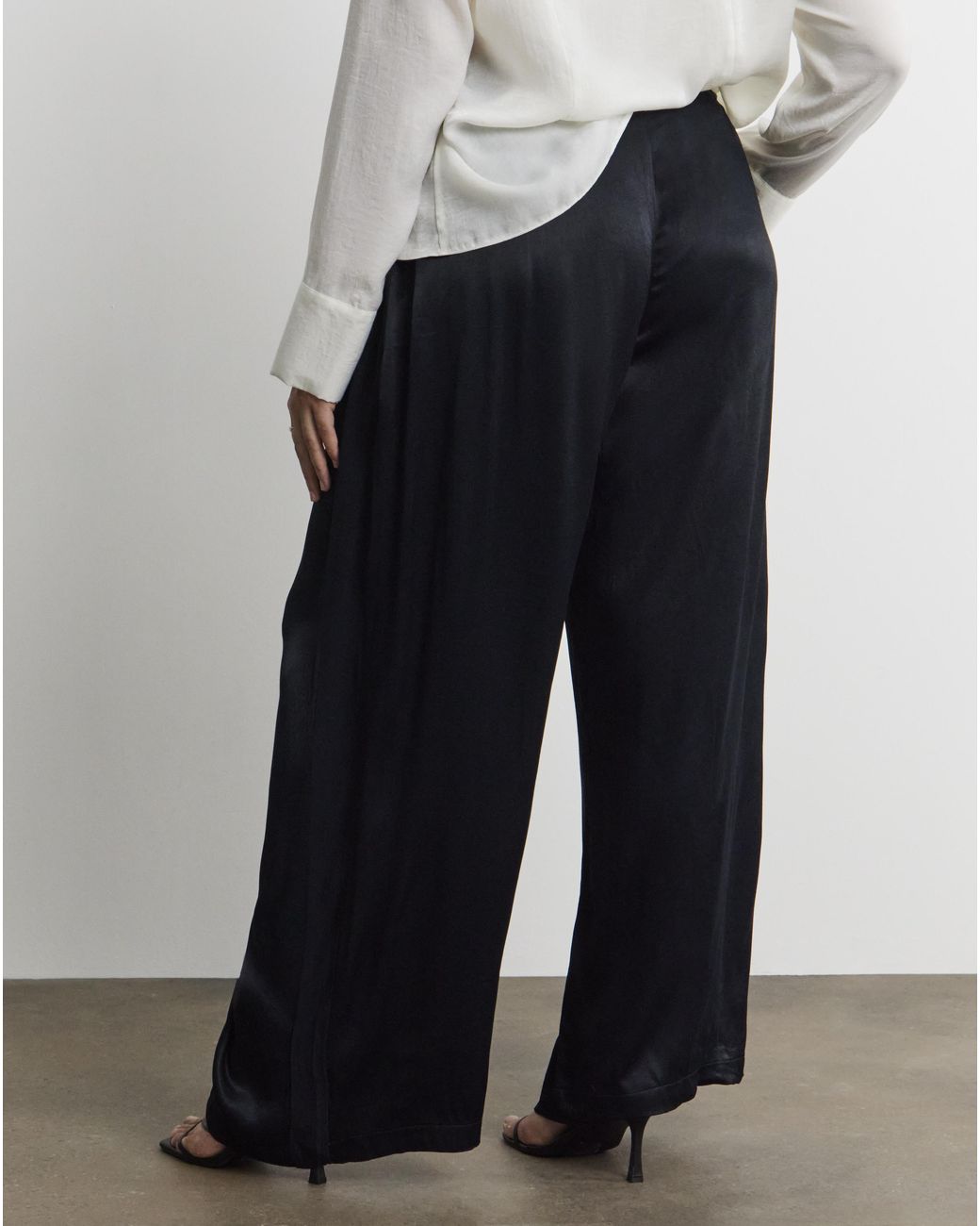Joanna Hope Black Hammered Satin Trousers