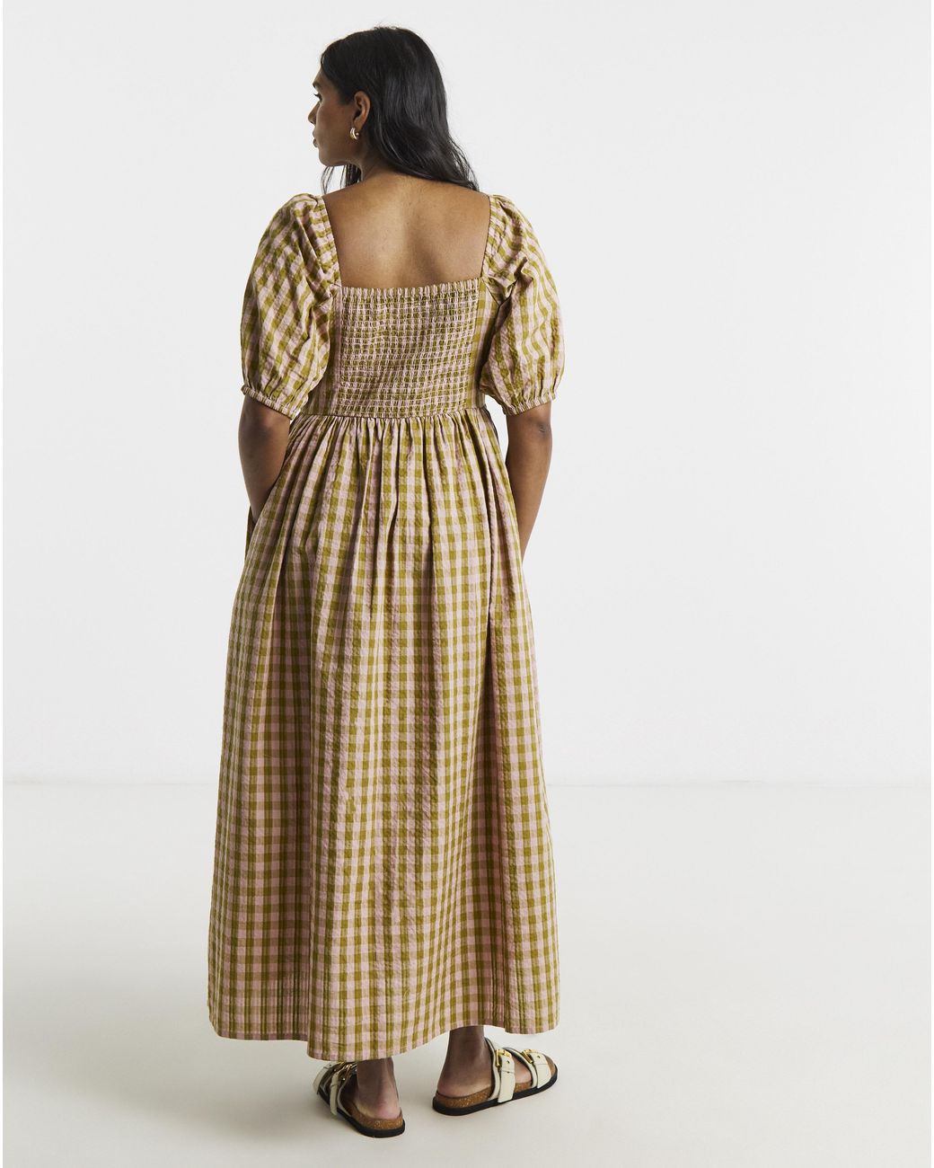 Simply Be Natural Seersucker Midi Dress