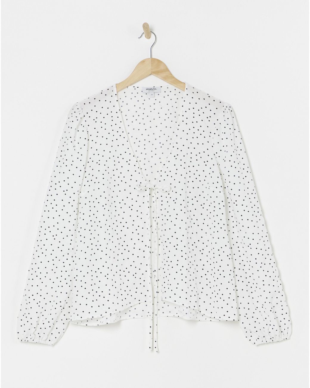 Simply Be White Tie Front Blouse