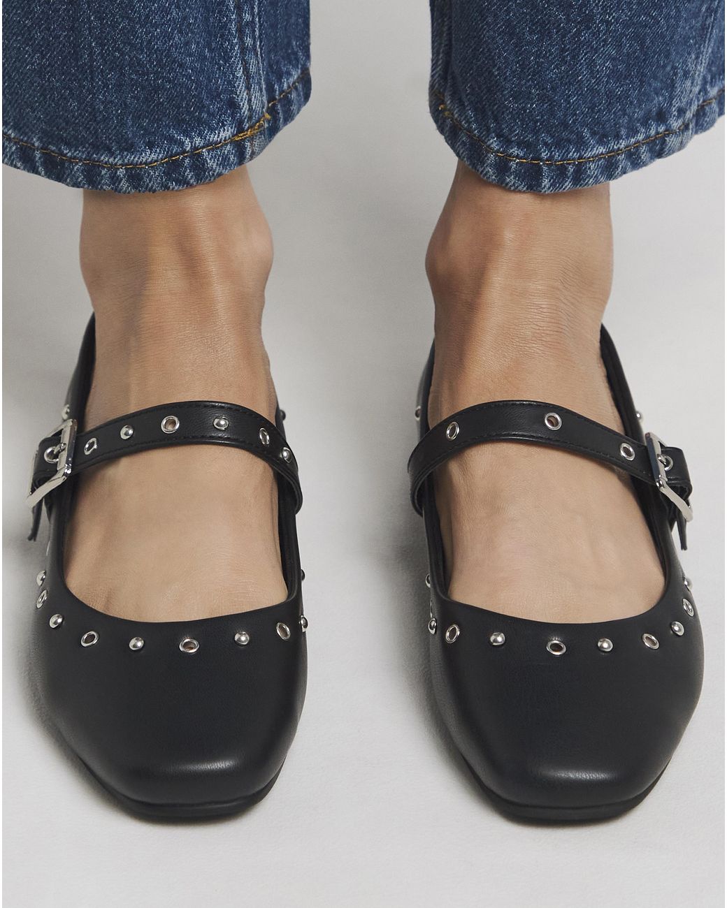 Simply Be Blue Embellished Mary Jane Shoes Ex Wide Fit