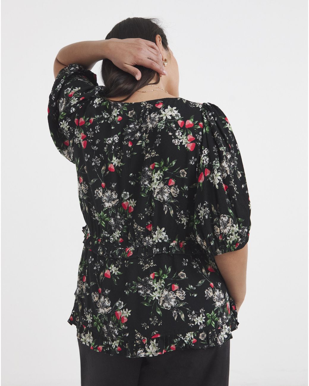 Simply Be Black Crinkle Blouse