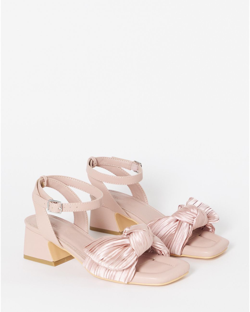 Simply Be Blue Side Bow Heels Wide Fit
