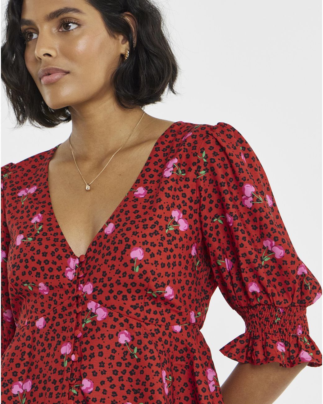 Simply Be Shirred Sleeve Tea Blouse
