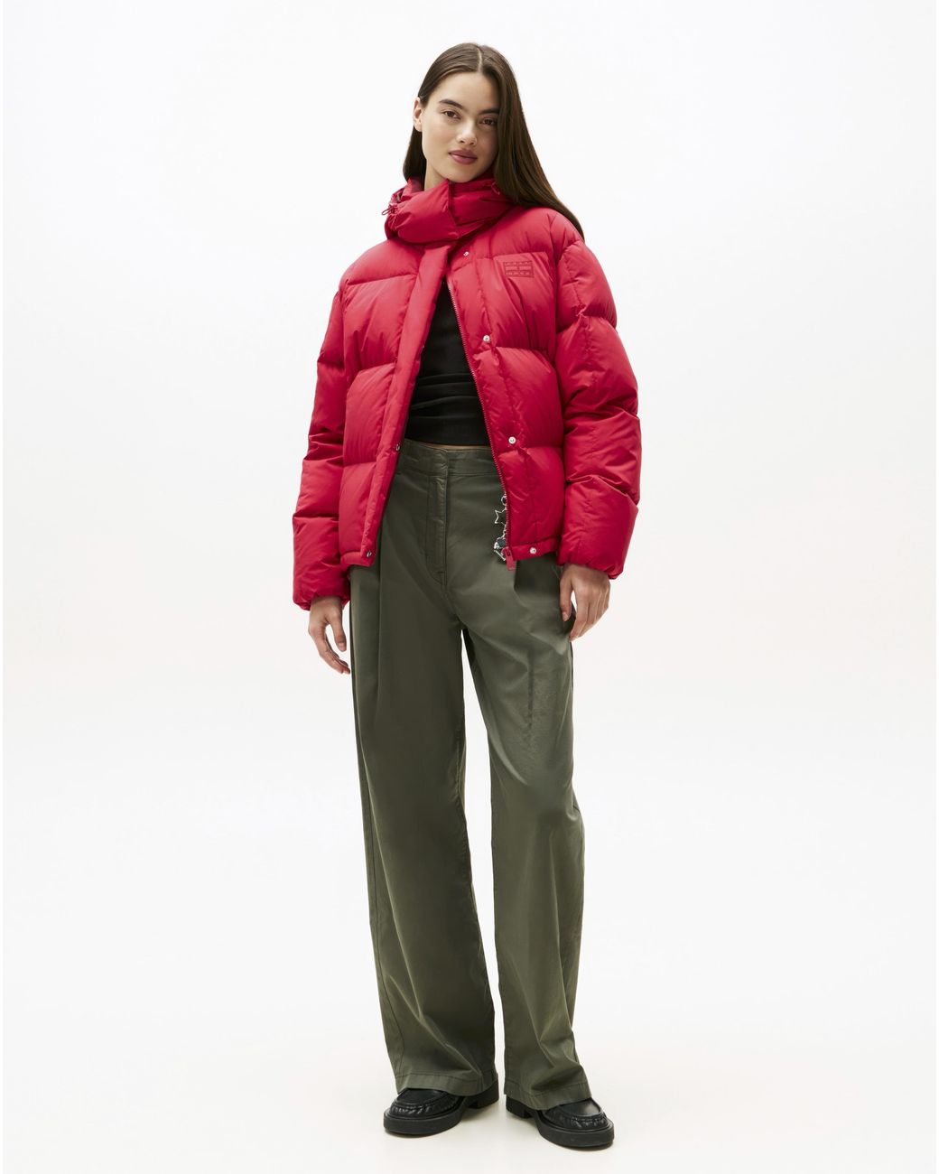 Tommy Hilfiger Red Alaska Grid Down Jacket