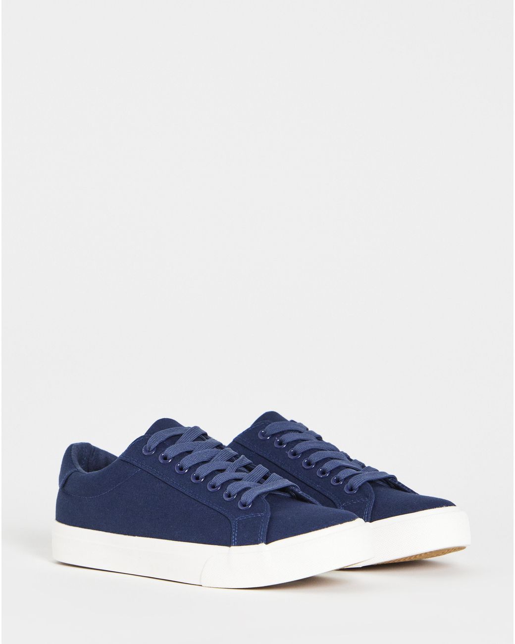 Simply Be Blue Classic Canvas Lace Up Wide Fit