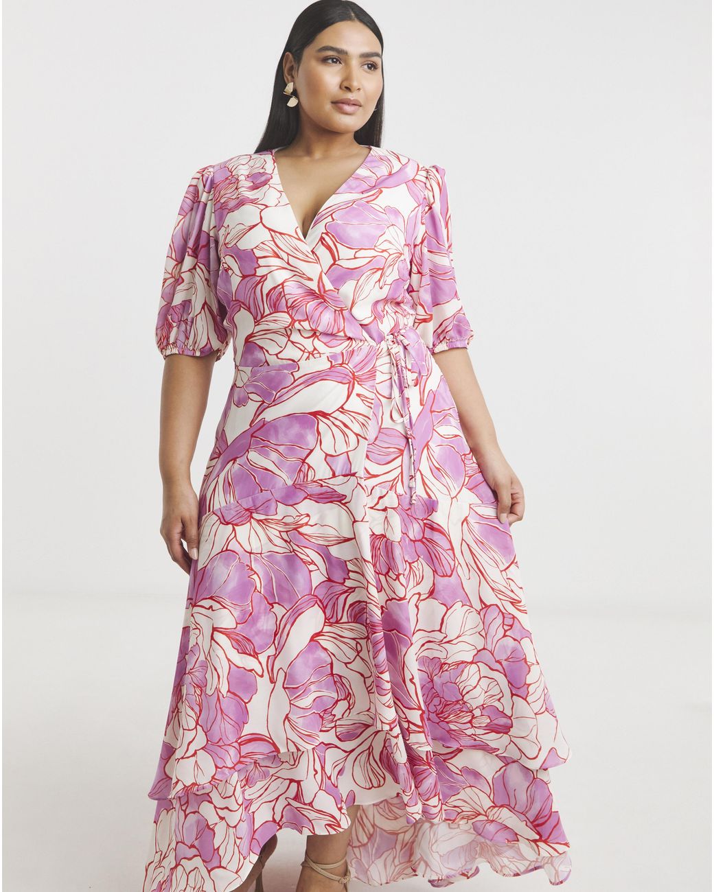 Joanna Hope Pink Printed Wrap Dress