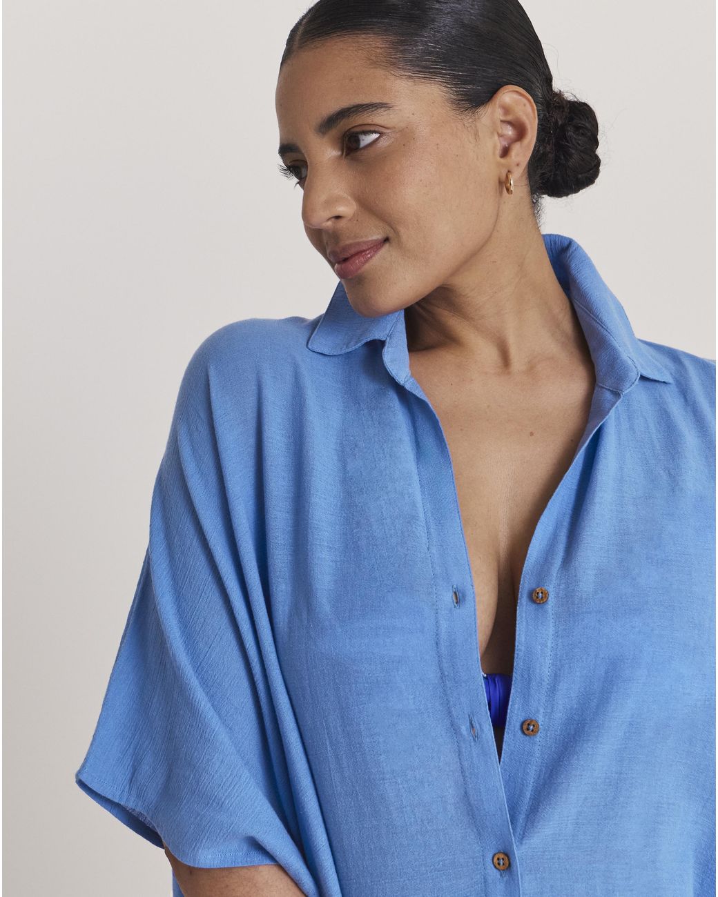 Beach To Beach Blue Button Up Beach Shirt
