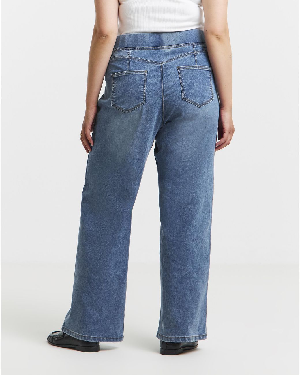 Simply Be Blue Wide Leg Weekender Jeggings