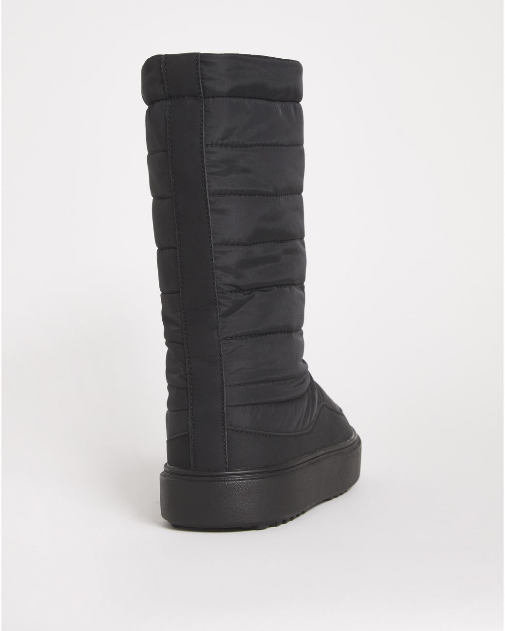 Simply Be Black Quilted Nylon Snow Boots Ex Wide