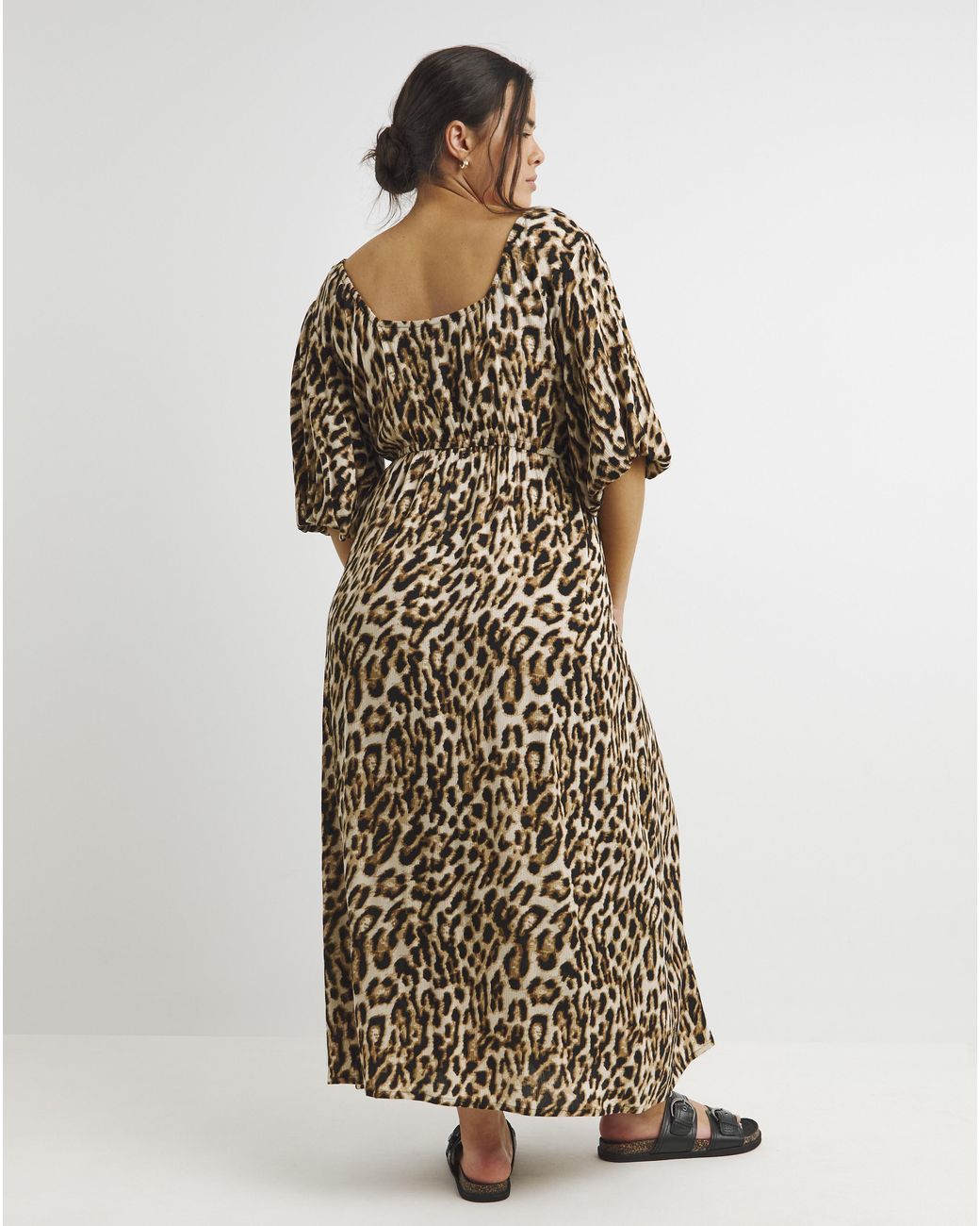 Simply Be Brown Crinkle Goddess Dress
