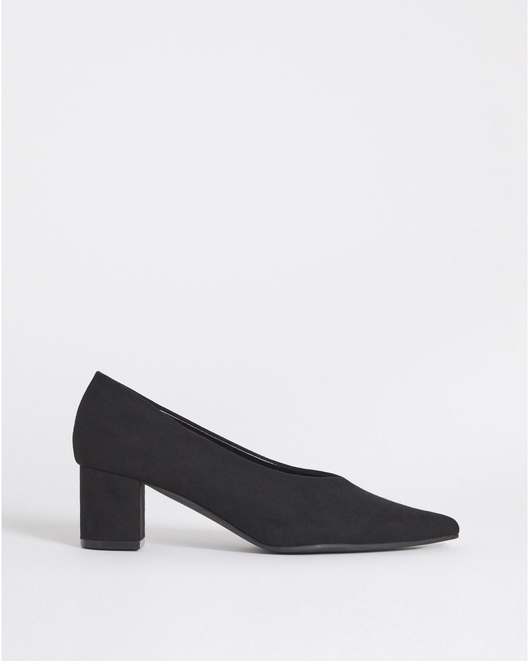 JD Williams Blue V Cut Heeled Court Shoes Wide