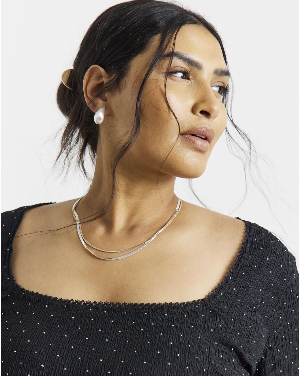 Simply Be Black Square Neck Top