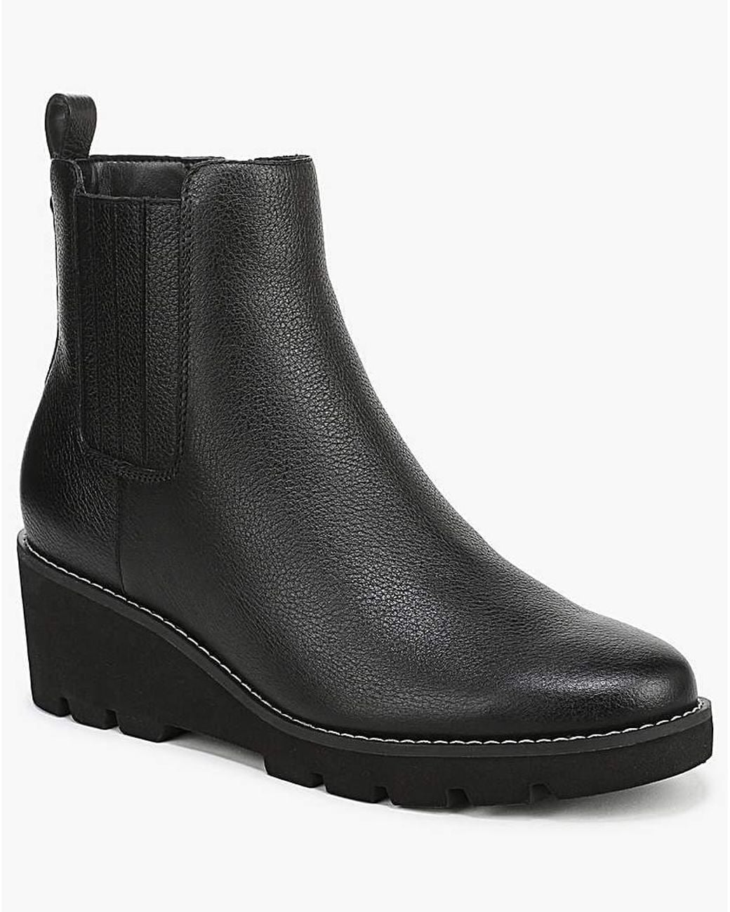 Vionic Black Aria 2.0 Low Wedge Chelsea Boot